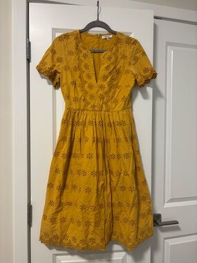 Madewell Scalloped Eyelet Midi Dress